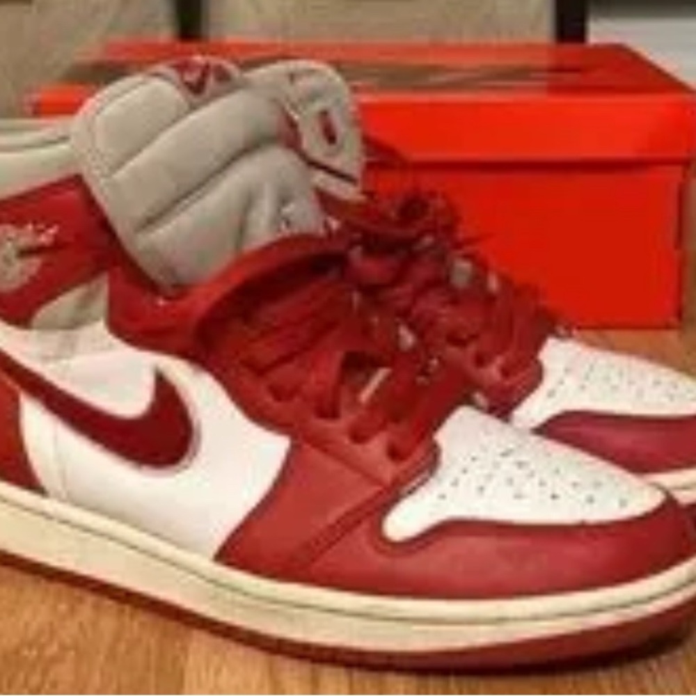 Nike Red and Gray High-Top Sneakers